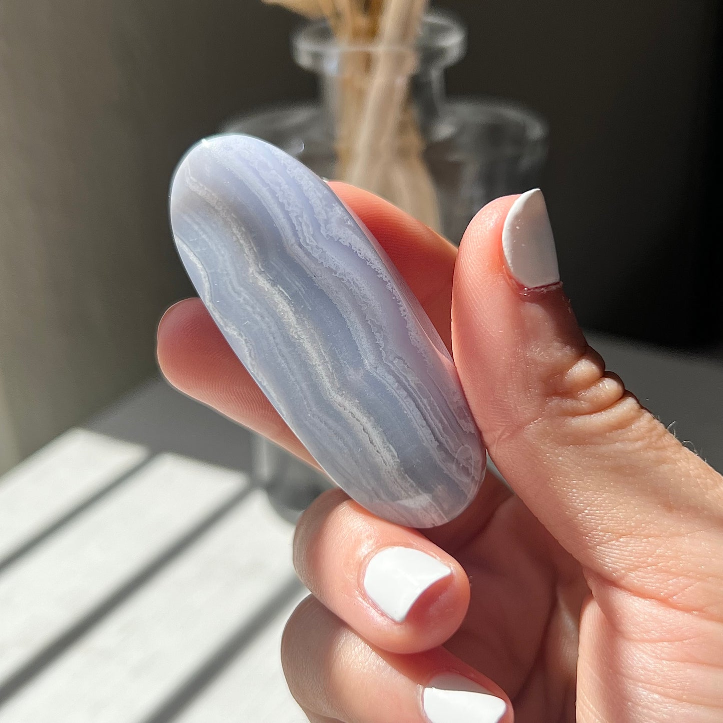 BLUE LACE AGATE PALM