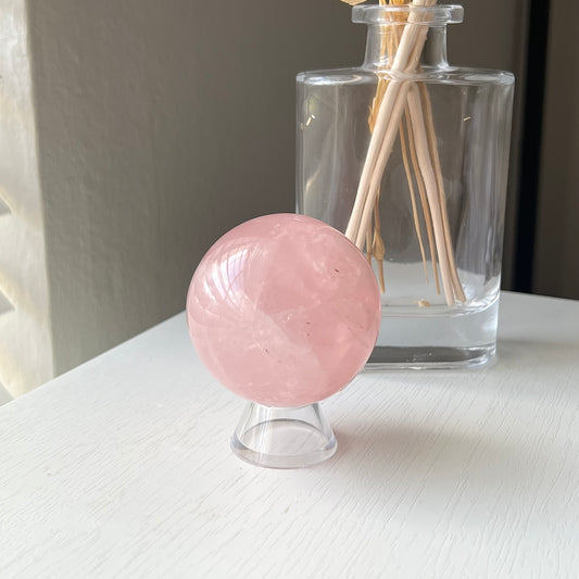 STAR ROSE QUARTZ SPHERE