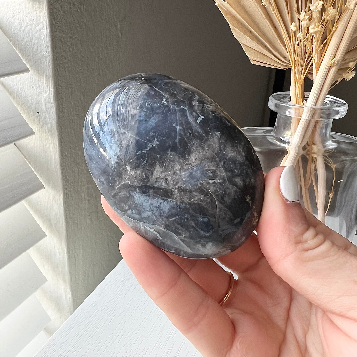 BLUE MOSS AGATE PALM